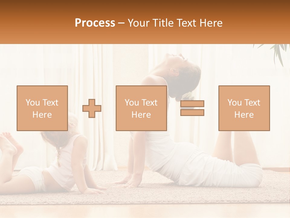 A Woman And A Child Are Doing Yoga PowerPoint Template