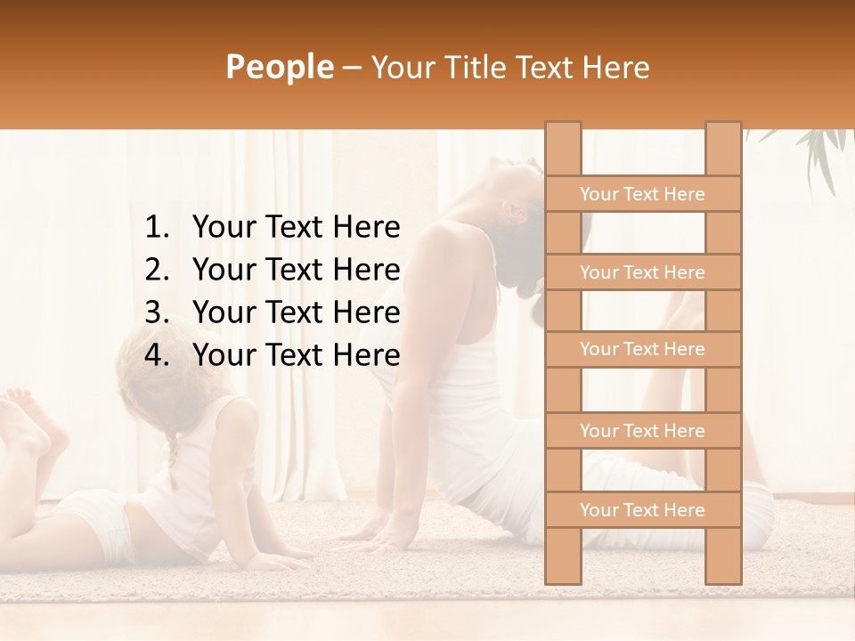A Woman And A Child Are Doing Yoga PowerPoint Template