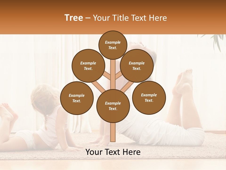 A Woman And A Child Are Doing Yoga PowerPoint Template