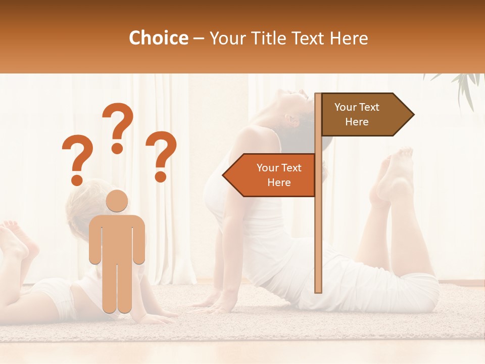 A Woman And A Child Are Doing Yoga PowerPoint Template