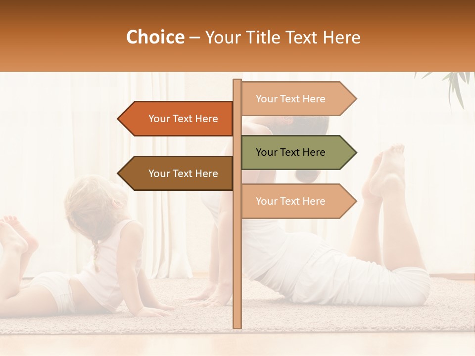 A Woman And A Child Are Doing Yoga PowerPoint Template