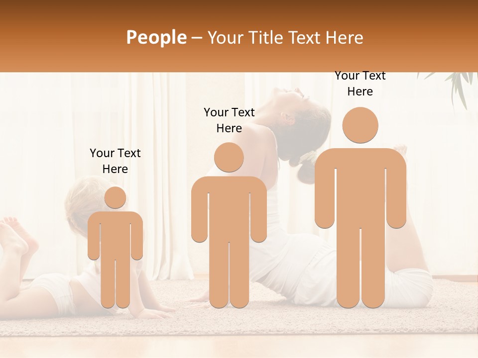 A Woman And A Child Are Doing Yoga PowerPoint Template