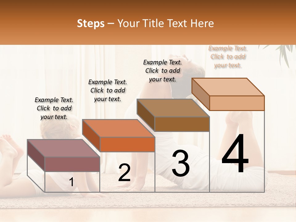 A Woman And A Child Are Doing Yoga PowerPoint Template