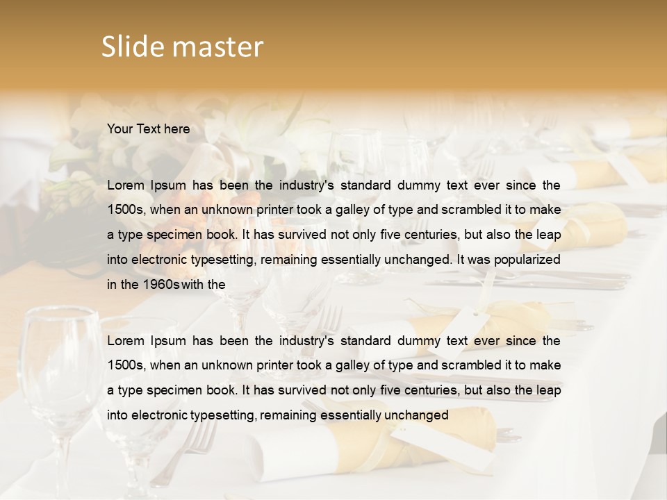 A Table Set Up For A Formal Event PowerPoint Template