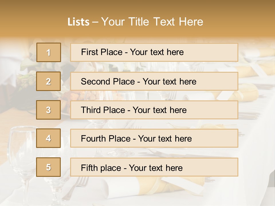 A Table Set Up For A Formal Event PowerPoint Template
