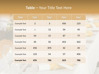 A Table Set Up For A Formal Event PowerPoint Template
