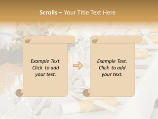 A Table Set Up For A Formal Event PowerPoint Template