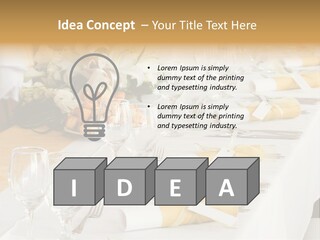 A Table Set Up For A Formal Event PowerPoint Template