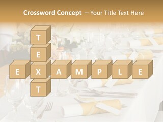 A Table Set Up For A Formal Event PowerPoint Template