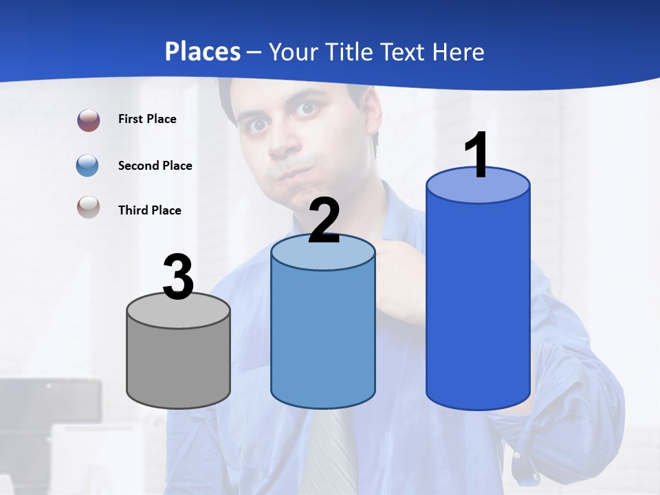 A Man In A Blue Shirt And Tie PowerPoint Template