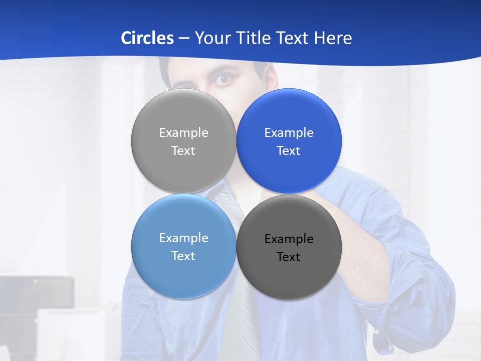 A Man In A Blue Shirt And Tie PowerPoint Template