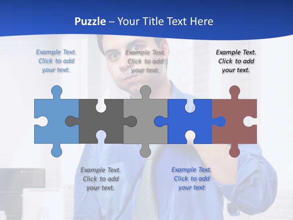 A Man In A Blue Shirt And Tie PowerPoint Template