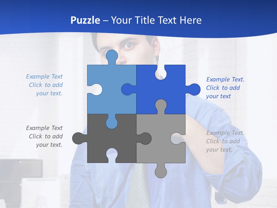 A Man In A Blue Shirt And Tie PowerPoint Template