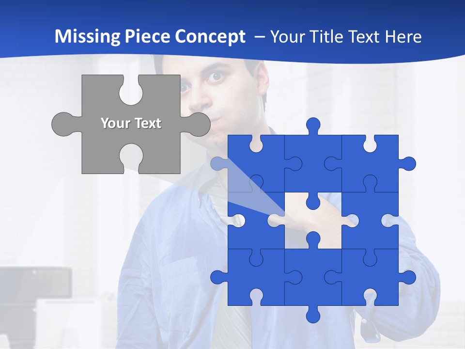 A Man In A Blue Shirt And Tie PowerPoint Template