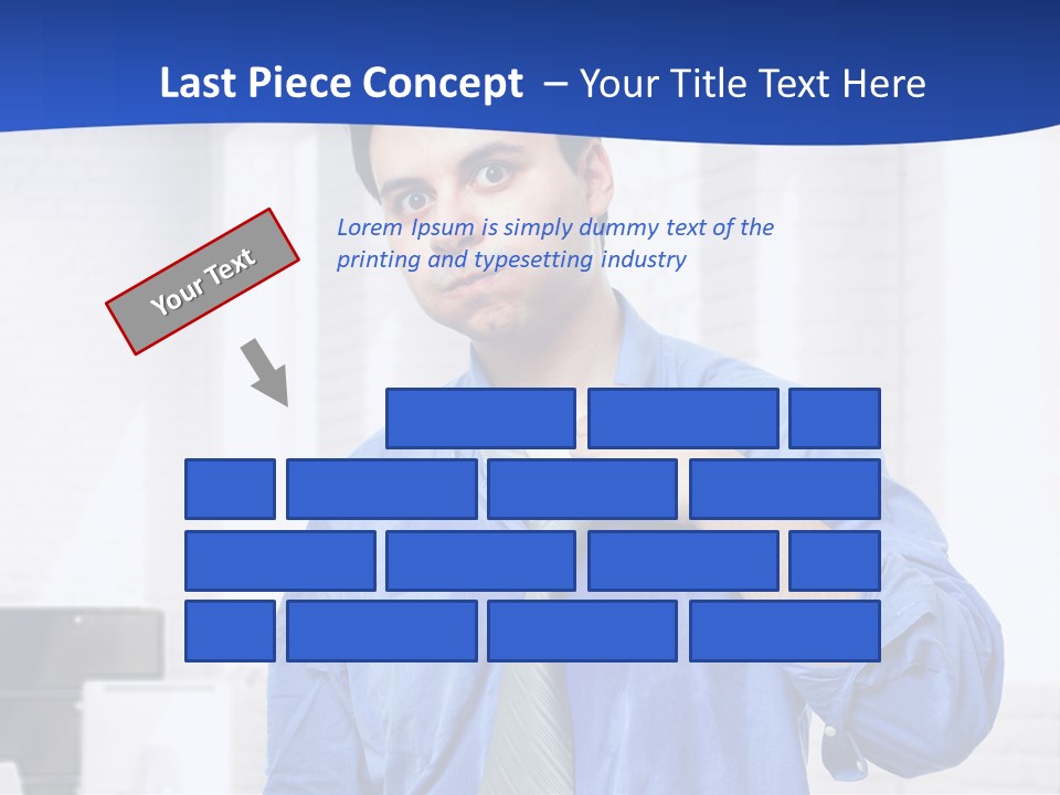 A Man In A Blue Shirt And Tie PowerPoint Template