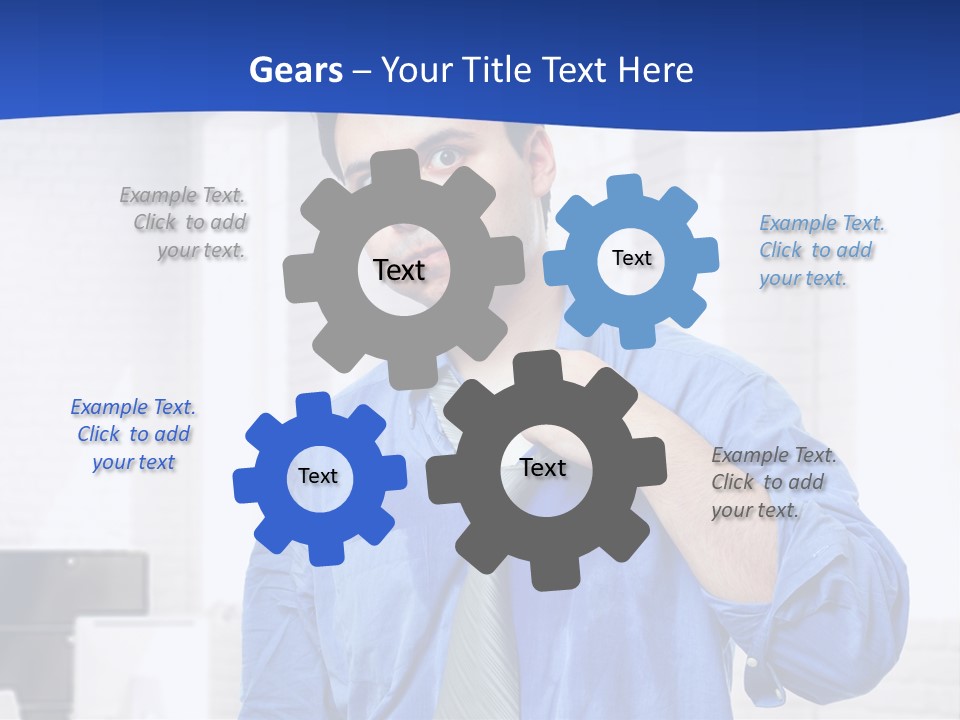 A Man In A Blue Shirt And Tie PowerPoint Template