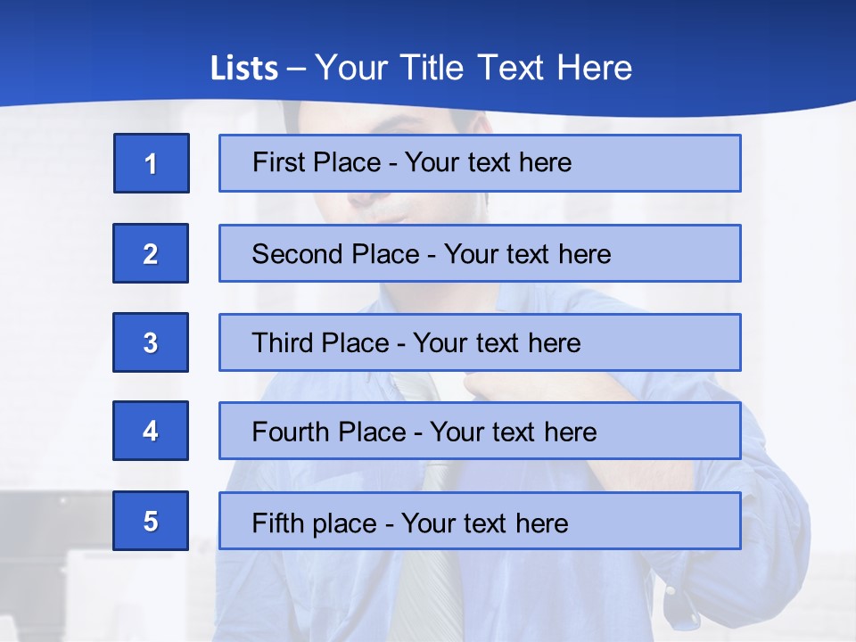 A Man In A Blue Shirt And Tie PowerPoint Template