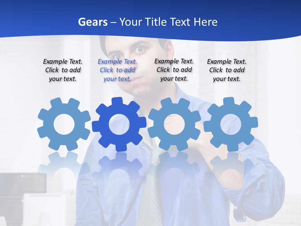 A Man In A Blue Shirt And Tie PowerPoint Template