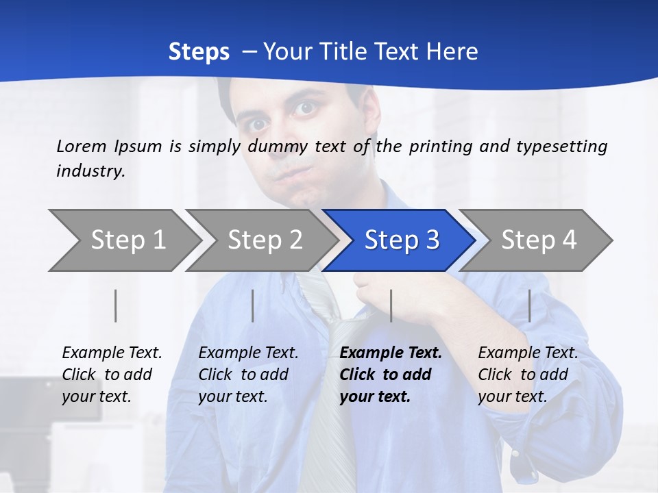 A Man In A Blue Shirt And Tie PowerPoint Template