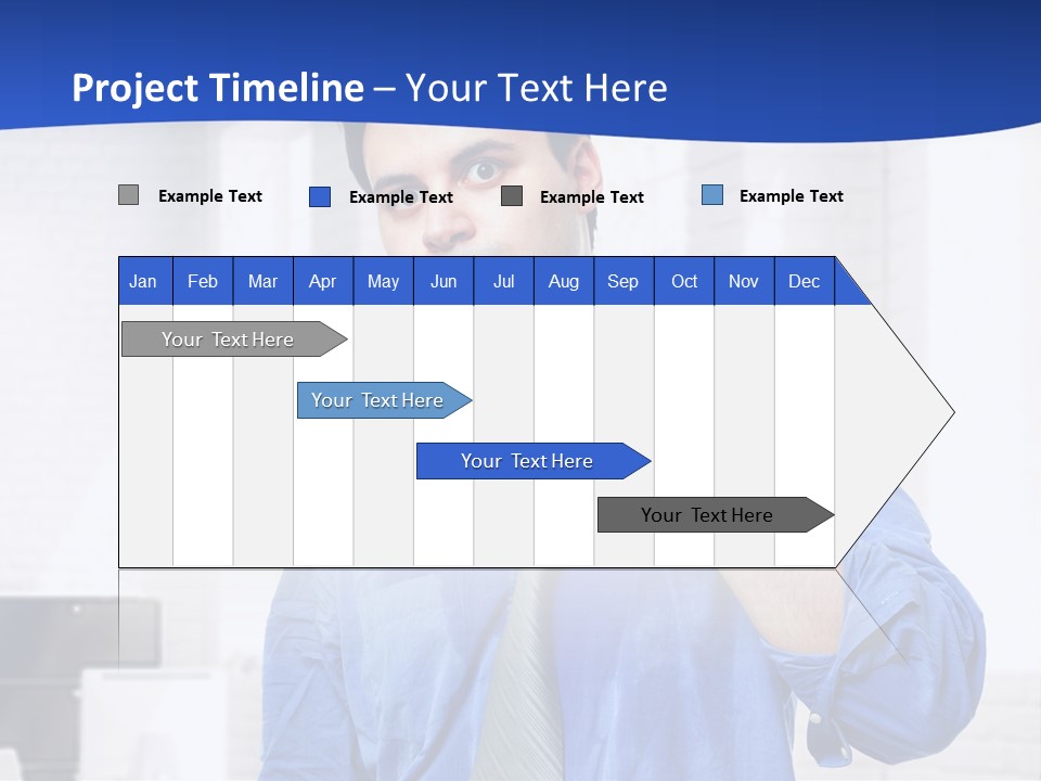 A Man In A Blue Shirt And Tie PowerPoint Template