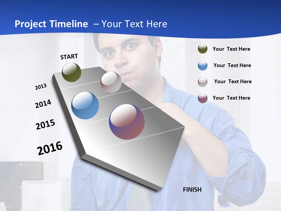 A Man In A Blue Shirt And Tie PowerPoint Template