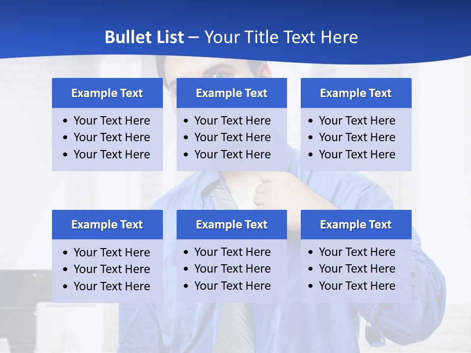 A Man In A Blue Shirt And Tie PowerPoint Template