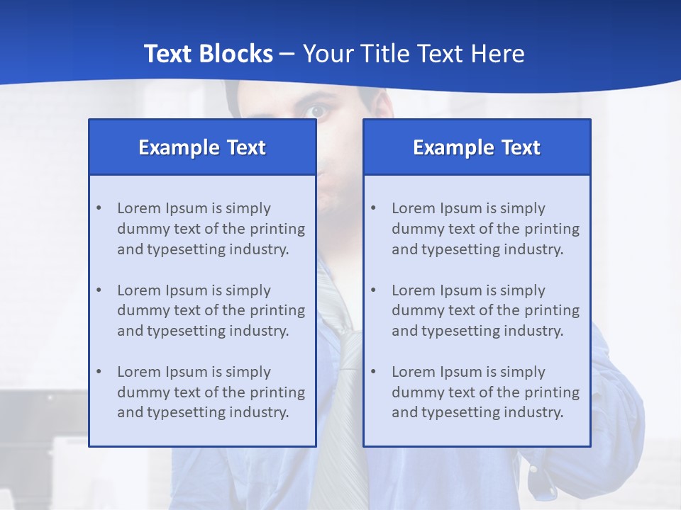 A Man In A Blue Shirt And Tie PowerPoint Template