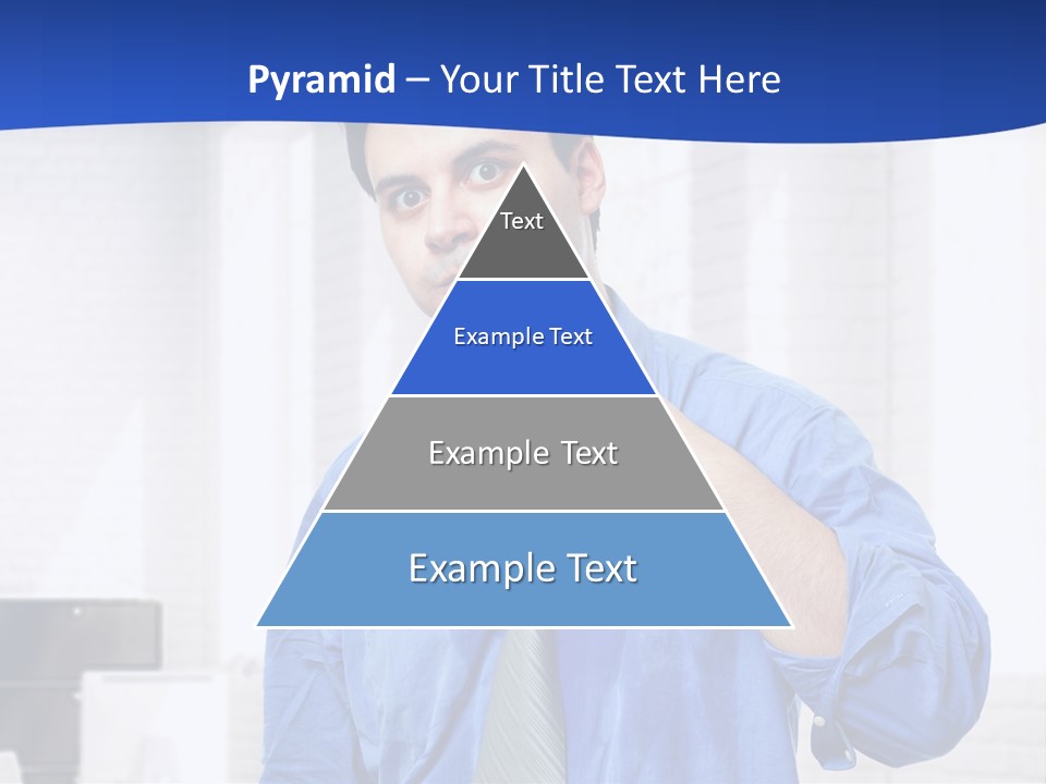 A Man In A Blue Shirt And Tie PowerPoint Template