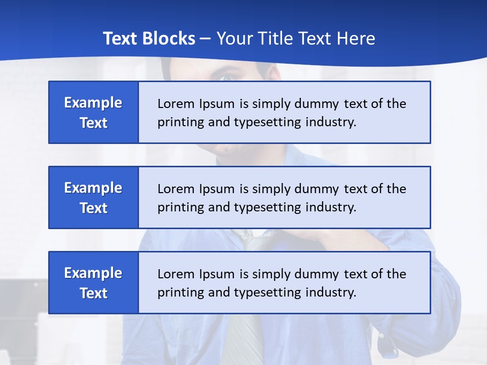 A Man In A Blue Shirt And Tie PowerPoint Template