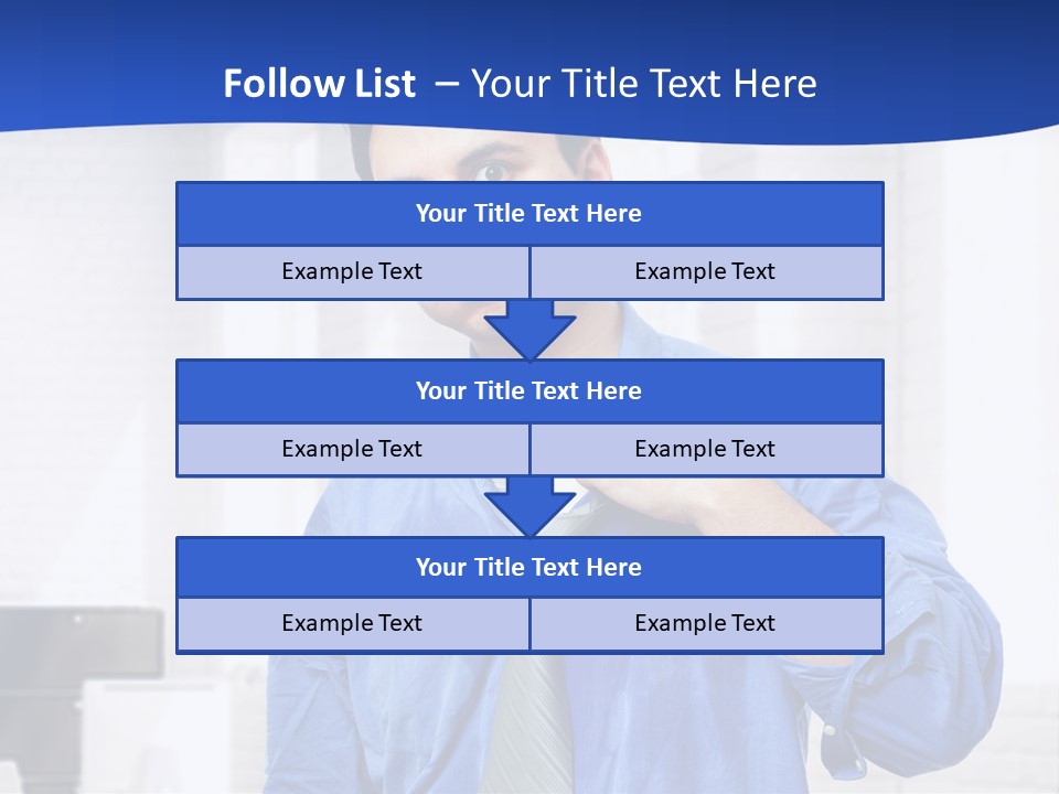 A Man In A Blue Shirt And Tie PowerPoint Template