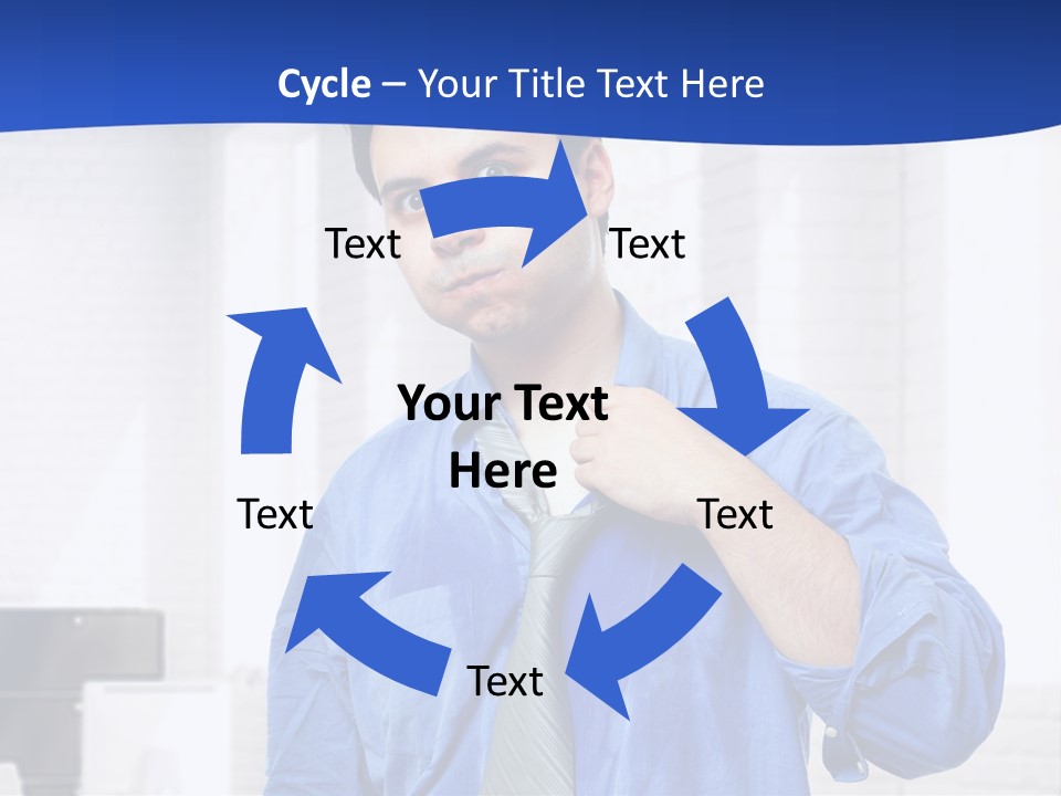 A Man In A Blue Shirt And Tie PowerPoint Template