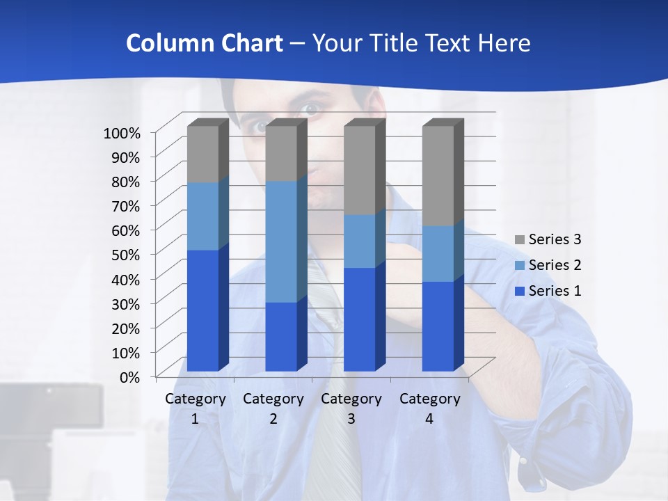 A Man In A Blue Shirt And Tie PowerPoint Template