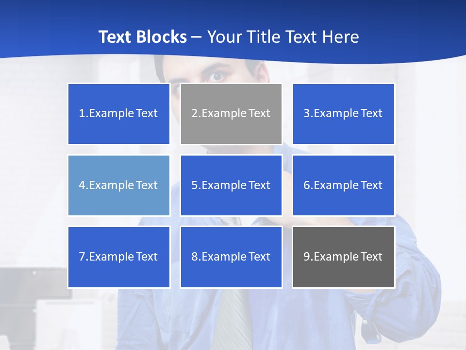 A Man In A Blue Shirt And Tie PowerPoint Template