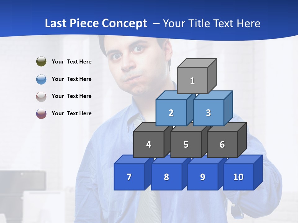 A Man In A Blue Shirt And Tie PowerPoint Template