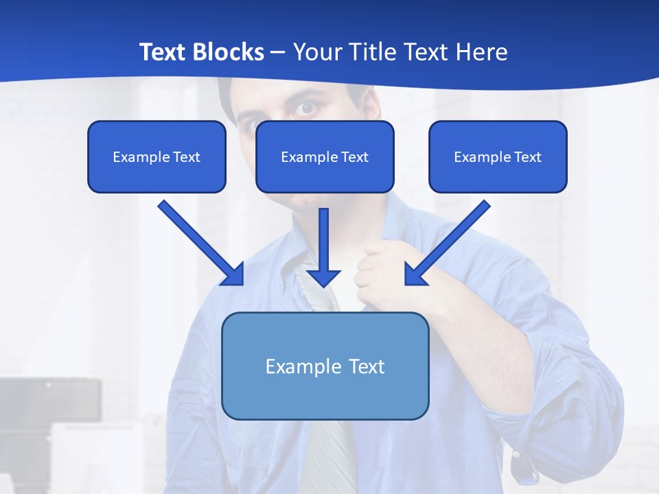 A Man In A Blue Shirt And Tie PowerPoint Template