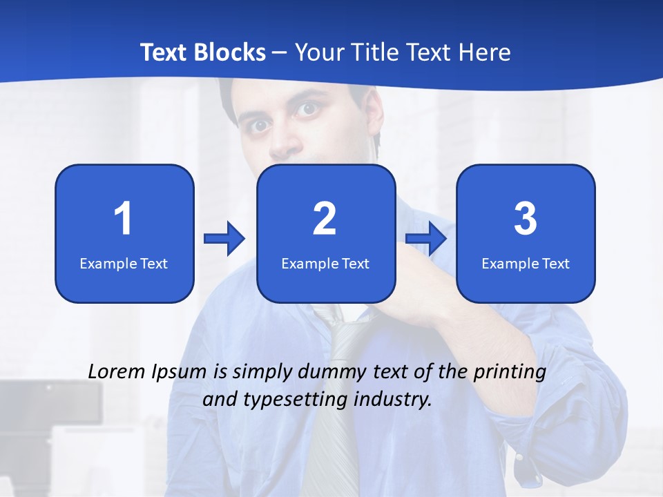 A Man In A Blue Shirt And Tie PowerPoint Template