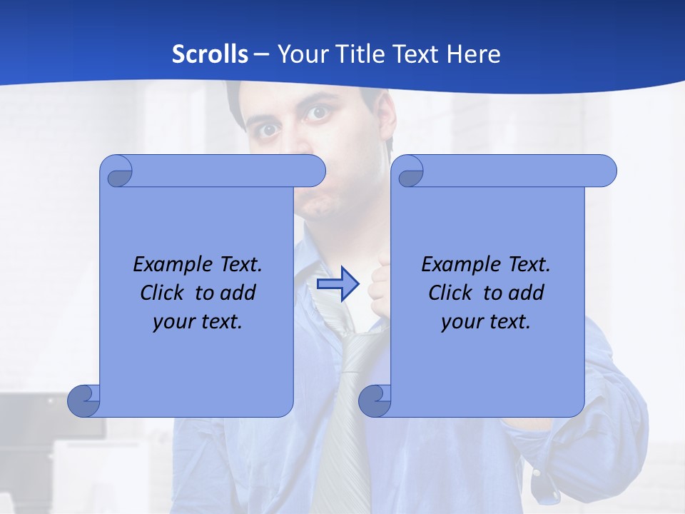 A Man In A Blue Shirt And Tie PowerPoint Template