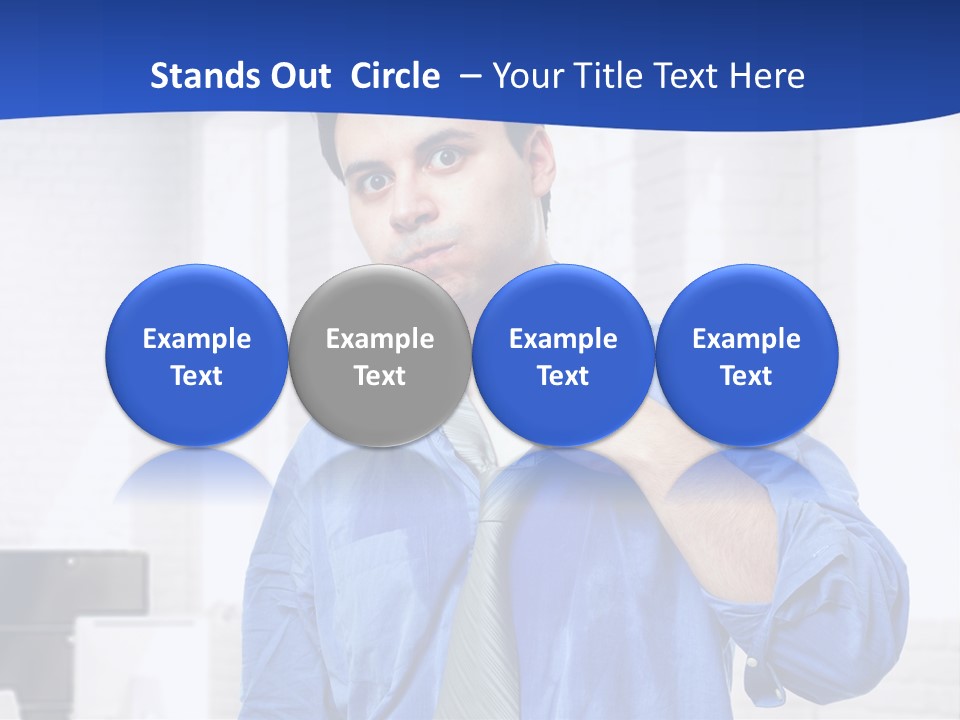 A Man In A Blue Shirt And Tie PowerPoint Template