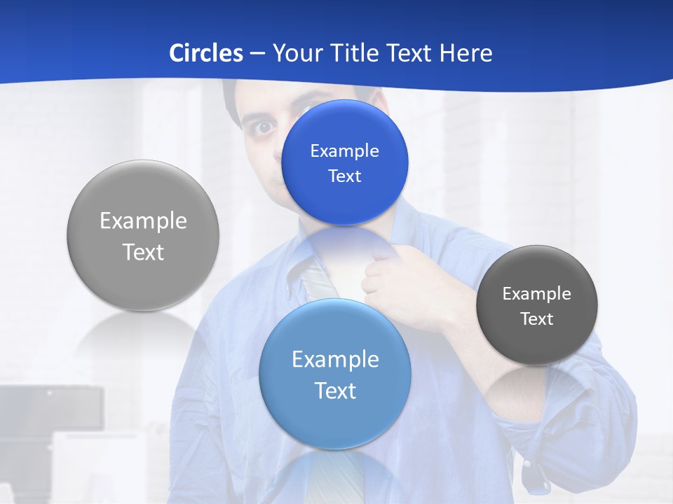 A Man In A Blue Shirt And Tie PowerPoint Template