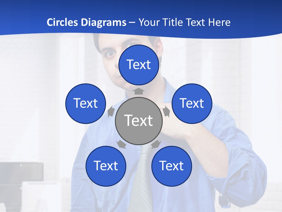 A Man In A Blue Shirt And Tie PowerPoint Template