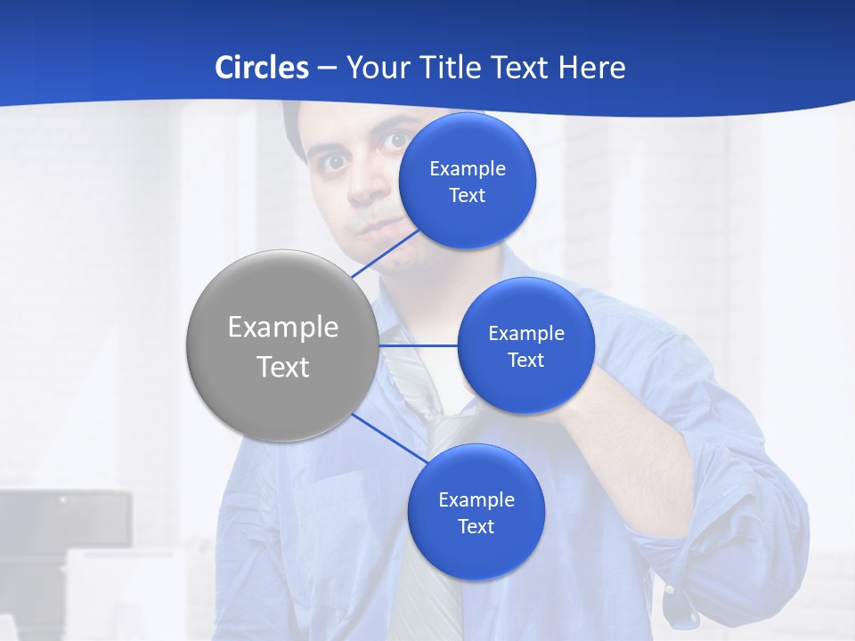 A Man In A Blue Shirt And Tie PowerPoint Template