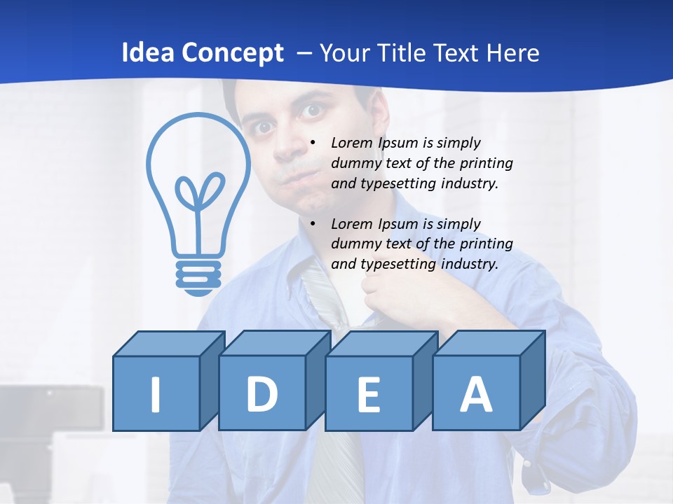A Man In A Blue Shirt And Tie PowerPoint Template