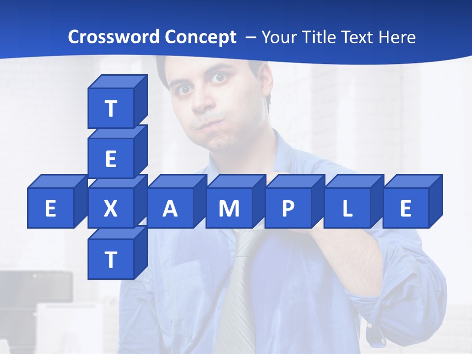 A Man In A Blue Shirt And Tie PowerPoint Template