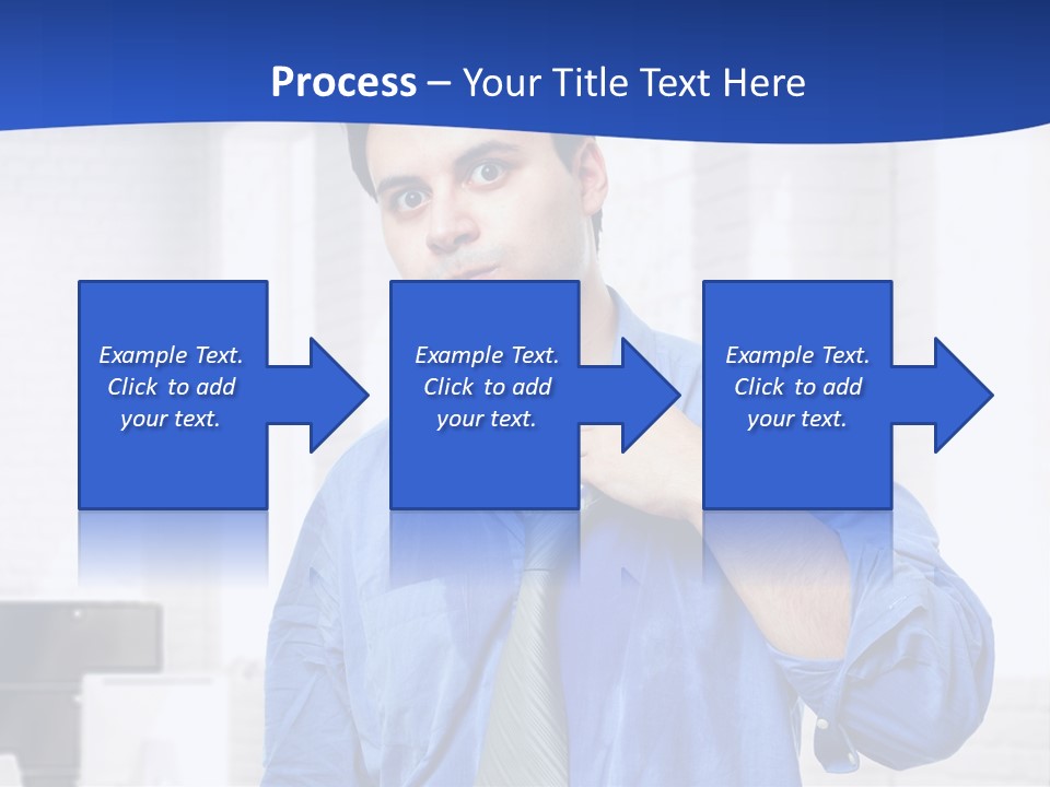 A Man In A Blue Shirt And Tie PowerPoint Template