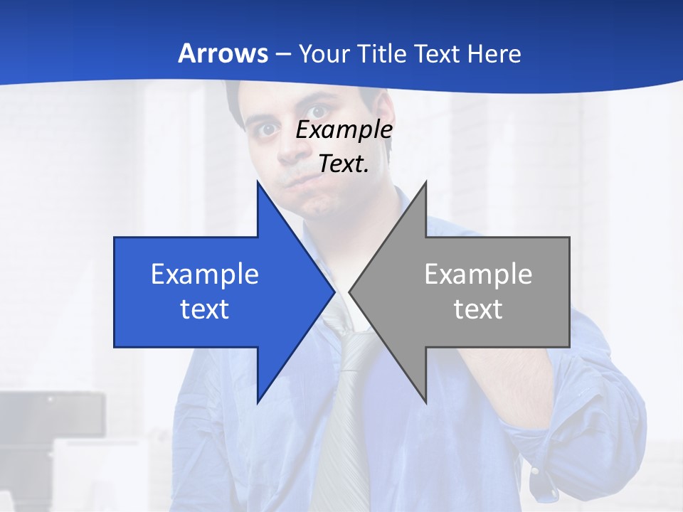 A Man In A Blue Shirt And Tie PowerPoint Template