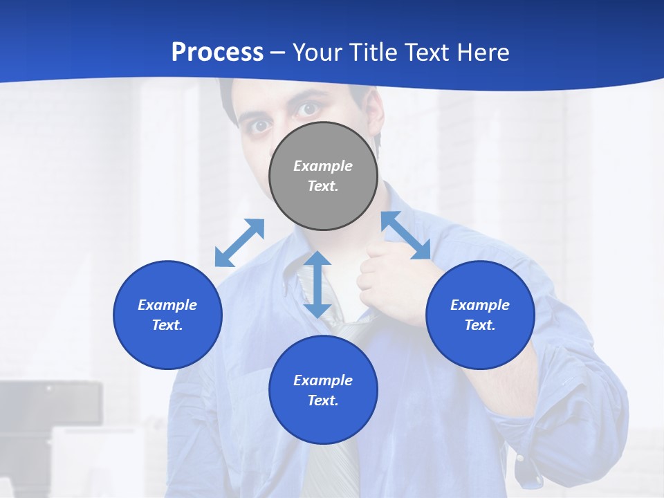 A Man In A Blue Shirt And Tie PowerPoint Template