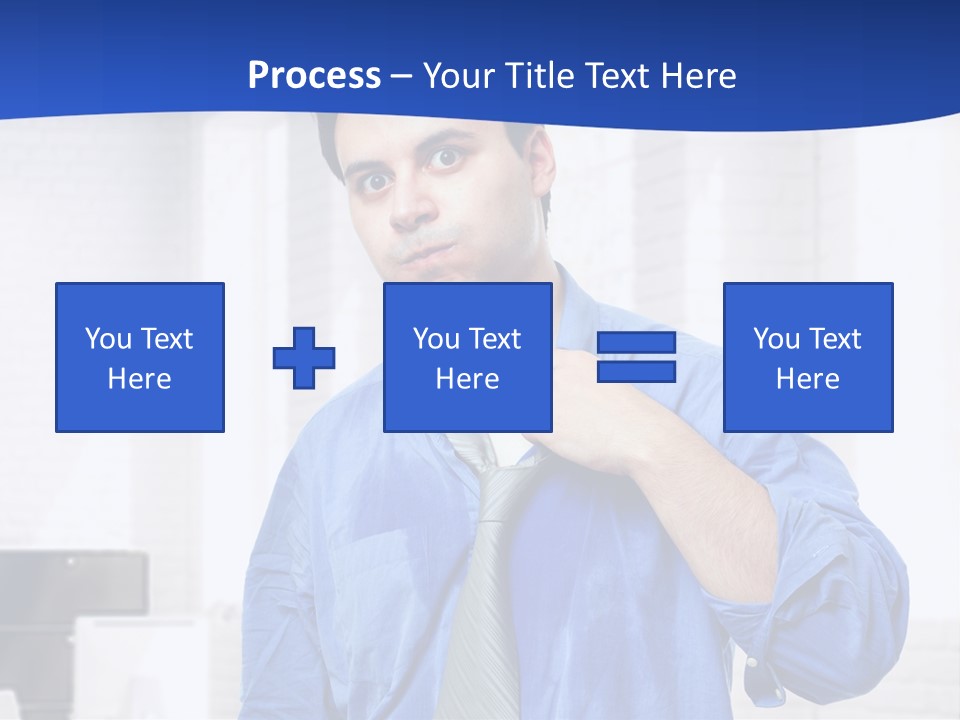 A Man In A Blue Shirt And Tie PowerPoint Template