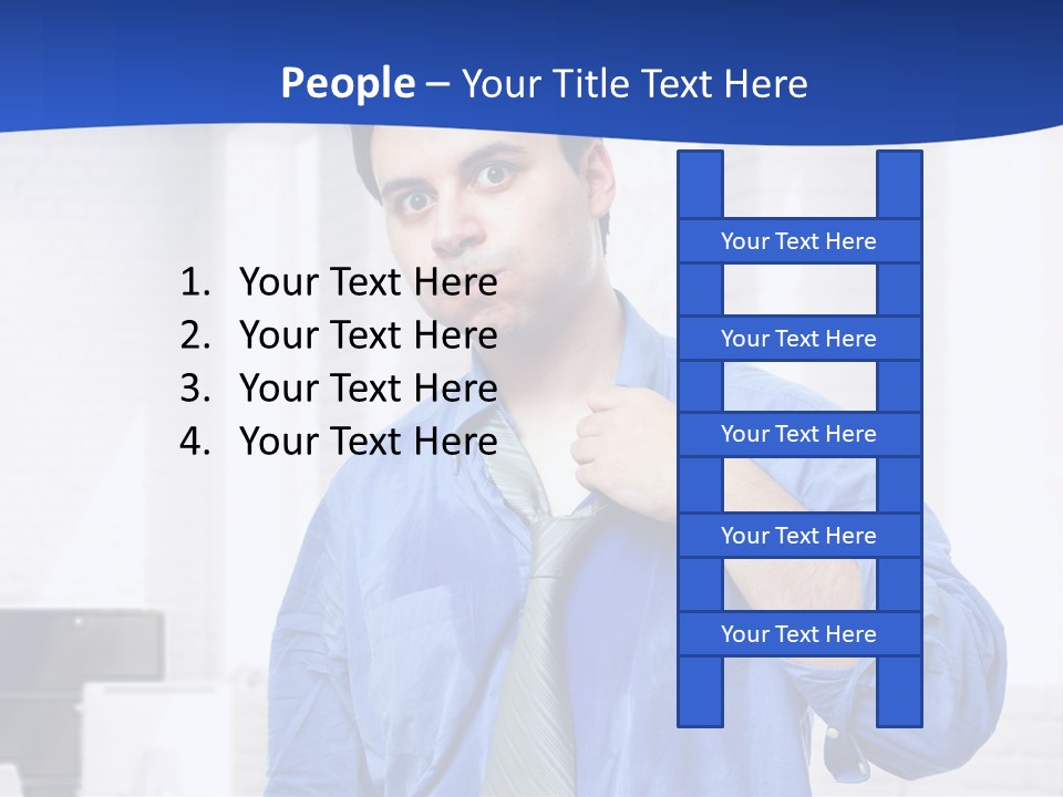 A Man In A Blue Shirt And Tie PowerPoint Template