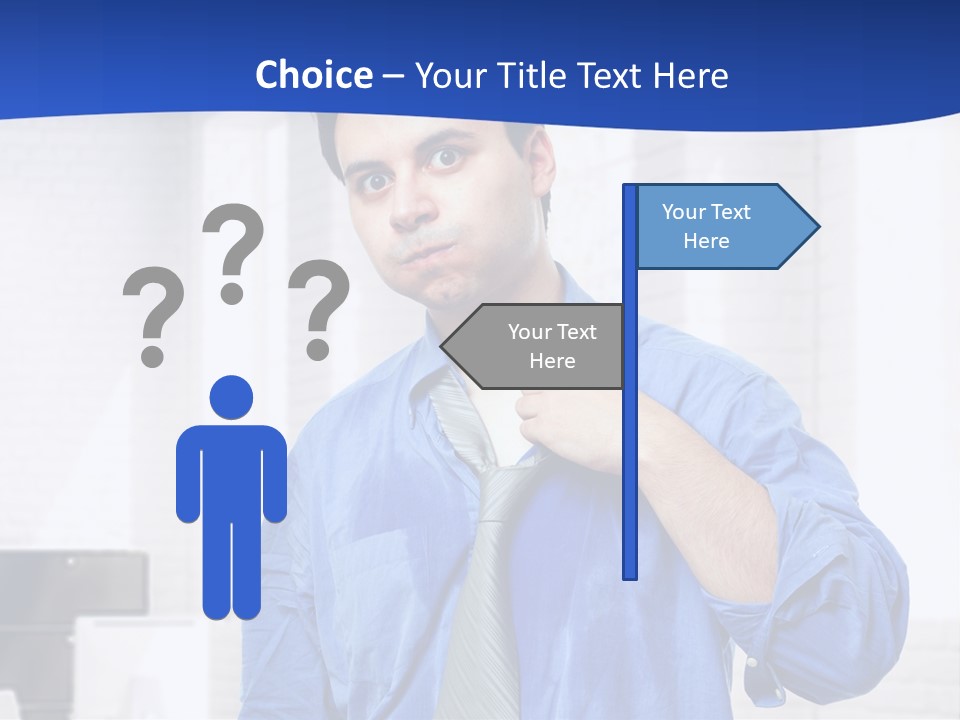 A Man In A Blue Shirt And Tie PowerPoint Template