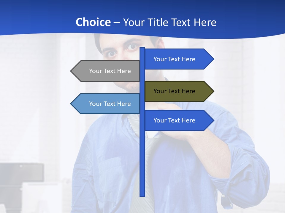 A Man In A Blue Shirt And Tie PowerPoint Template